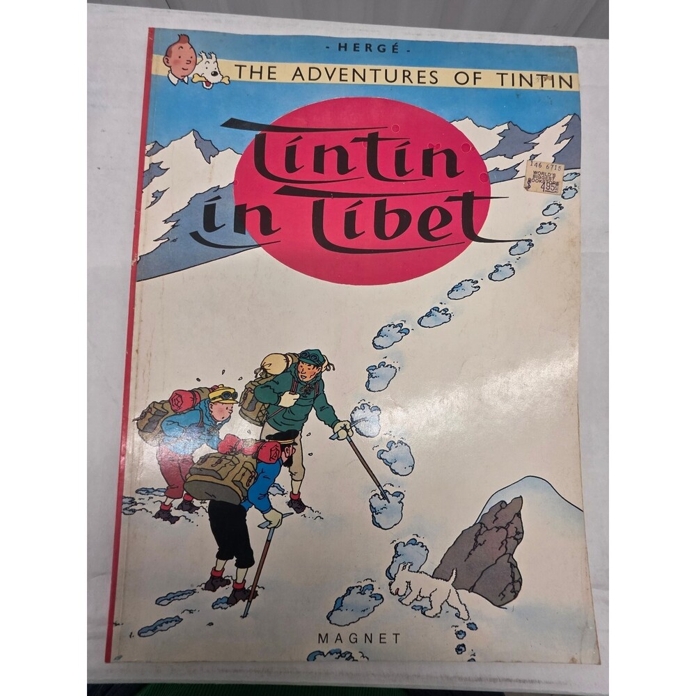 Tintin in Tibet Hergé 1982 Magnet Paperback Graphic Novel Adventure